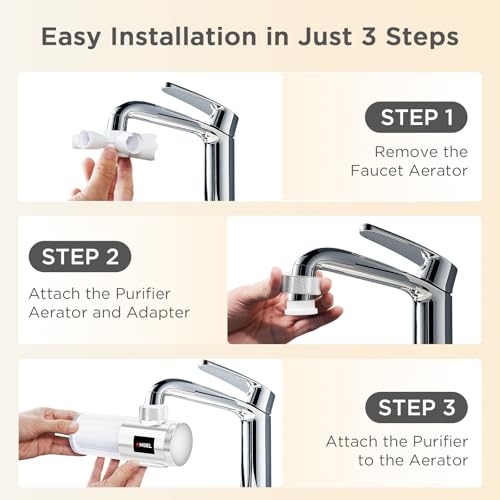 ANGEL UF60 Bathroom Sink Filter Water Faucet for Skin and 1 Faucet Mount Replacement Water Filter