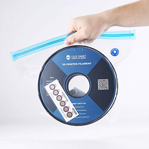 eVacuum 3D Printer Filament Storage Kit Filament Vacuum Bags Vacuum Compression Storage Bags, Prevent and Monitor Moisture - 10 Bags with 15 Desiccants, 15 Humidity Indicator Cards and 1 Hand Pump 15.75"×11.81"(1 spool)