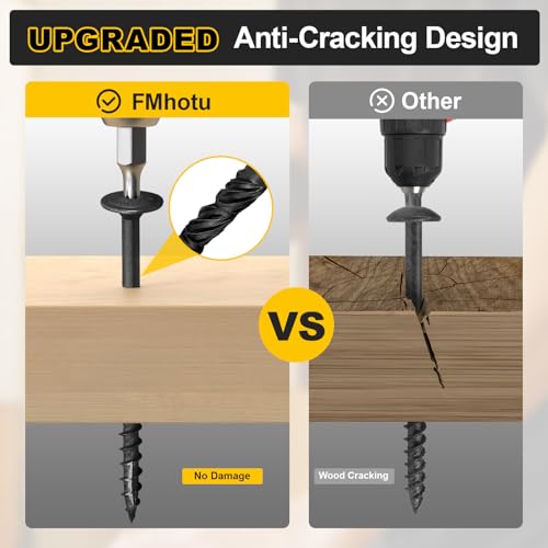FMhotu Lag Screws, 5/16" x 4" Structural Screws 5/16" x 4" Black 50