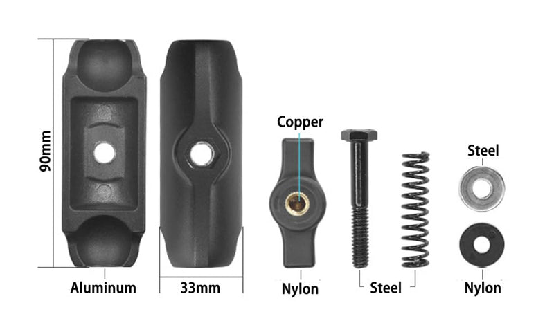 Strg Phone Mount with Drill-Down Round Base with Medium B Size 1" Ball Double Socket Arm, Phone Holder Compatible with All Phones Car Motorcycle Bike and More Phone Mount