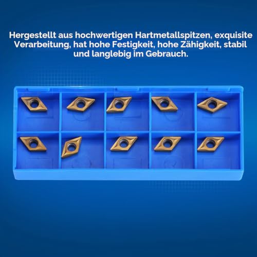 Watris Veiyi 10pcs CNC Carbide Inserts Rotary Indexable Inserts | Carbide Inserts with Box for Stainless Steel Applications