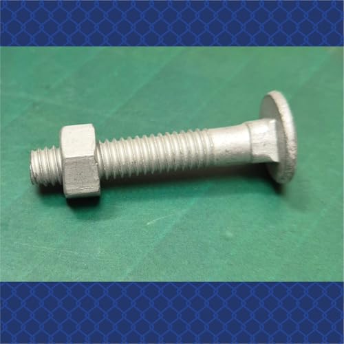 Galvanized Carriage Bolts & Nuts Set for Chain Link Fence, 25 Pieces (3/8" x2-1/2) 3/8"x2-1/2"