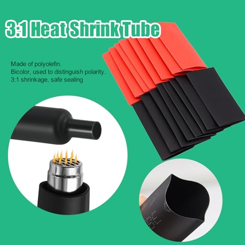 Twidec/160PCS Battery Cable Ends AWG 2 4 6 8 10 12 Gauge Copper Cable Wire Lugs,Ring Terminals Connectors,Copper Ring Terminals Connectors and Hammer Lug Crimper Tool 8 AWG to 0000 AWG 160PCS + Crimper Tool