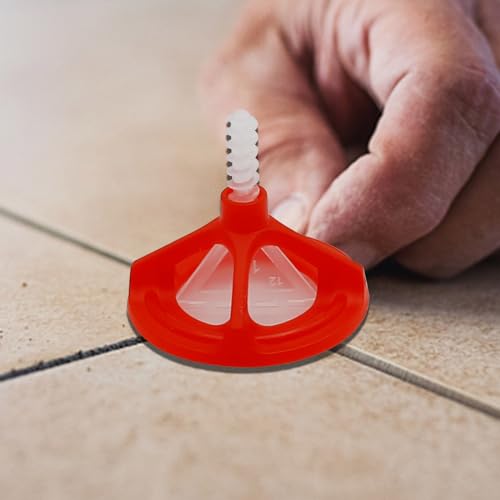 1/8 Tile Leveling System Spiral Tile Spacers Leveling System Tile Anti-Loosening and Spacing System Kit (1/8"-300pcs White Base + 100pcs Red Cap) 1/8"-300pcs White Base + 100pcs Red Cap