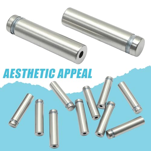 1/2 x 2 Inch Standoff Screws, Stainless Steel 45mm Extra Long Mounting Glass Hardware Advertising Wall Standoff Sign Holders Screws for Hanging Acrylic Picture Frame (120 Pack) 120 Pack