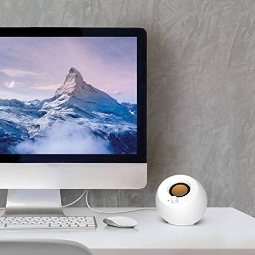 Creative Pebble 2.0 USB-Powered Desktop Speakers with Far-Field Drivers and Passive Radiators for PCs and Laptops (White) White