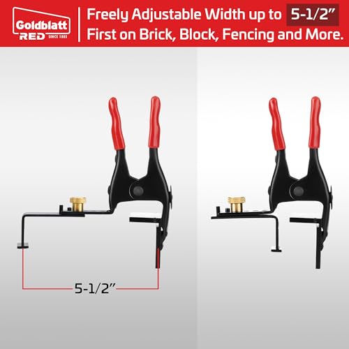 Goldblatt RED 1 Pair XL JAG Clamp, Mason Line Clamps for Bricklaying
