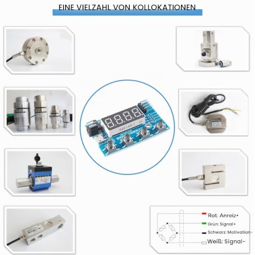 HX711 Digital Load Cell Module A/D Module Weight Pressure Sensor Display 24 Bit Weighing Device Electronic Scale Display Meter with Micro USB Cable Without stand