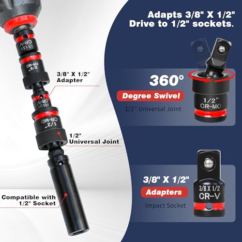 11-Piece Impact Socket Adapter Set, 1/4" 3/8" 1/2" Drive