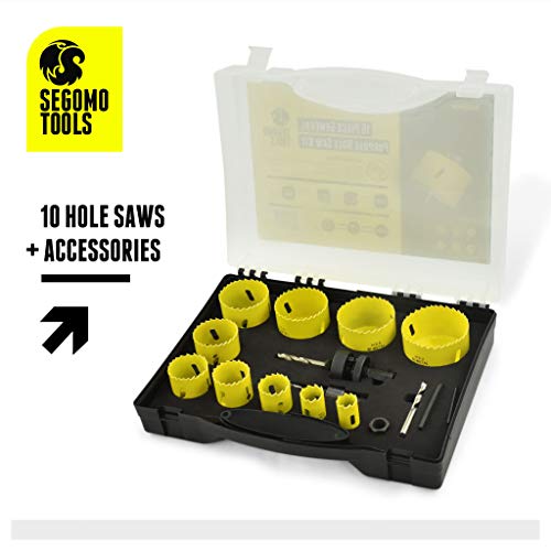 16 Piece General Purpose Bi-Metal Hole Saw Kit (3/4 Inch to 2 1/2 Inch) - HOLESAWSAE