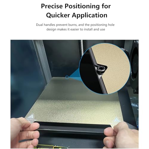 Spring Steel Build Plate, Spring Steel 3D Printer Bed, Textured PEI and Sleek PEO Build Plate Magnetic Sticker Heated Bed Kit Replacement Accessory for Creality K1