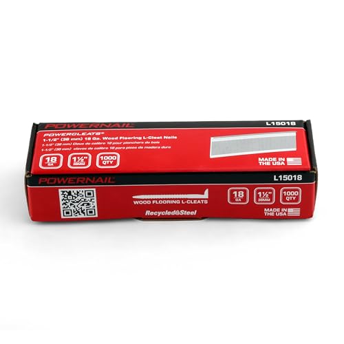 Powernail L15018 18 Gauge 1-1/2 Inch Length Flooring L-Cleat Nails (1000ct Box) 1-1/2 Inch (1000ct box)