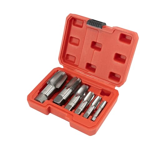HFS(R) 6-piece NPT pipe tap set Machine Screw Imperial Tap and Die Bit Set，sizes includes 1", 3/4", 1/2", 3/8", 1/4", and 1/8" 6PCS:1", 3/4",1/2",3/8",1/4",1/8"