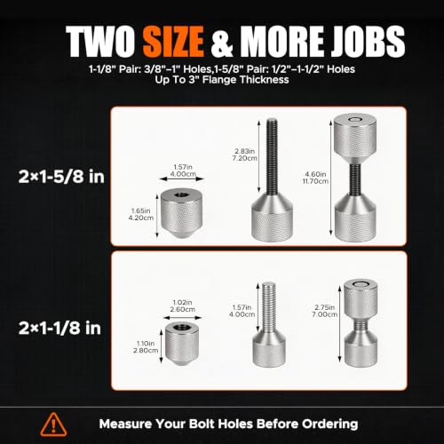 Silver 6061 Aluminum Flange Two Hole Alignment Pin 1-1/8" 1-5/8" 4 Pc Set