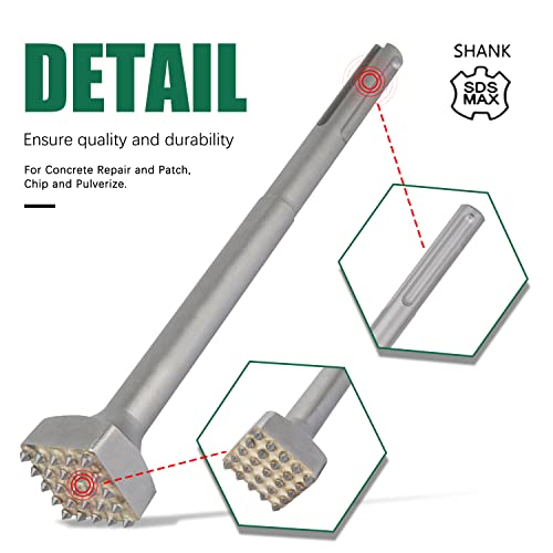 Chisel with SDS MAX Shank. For Concrete Repair and Patch, Chip and Pulverize.Concrete Drill Bit .11" Remove Bushing Bit.Suitable for SDS-Max Hammer Drills