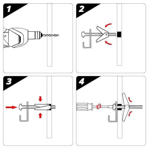 3/16" x 4" Toggle Bolts with Wing Nut, Mushroom Head, Zinc, 50 Pack 3/16" x 4", Truss Head