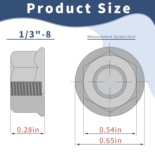 200 Pcs Hex Serrated Flange Nuts, M8 x 1.25mm Pitch, White Zinc 200Pcs M8*1.25mm White