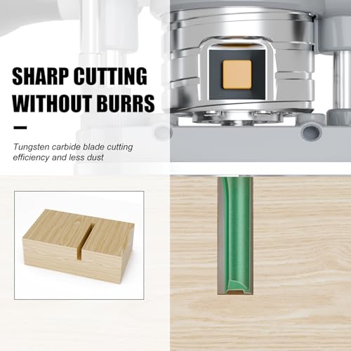 20 PCS Straight Router Bit Set 8mm Shank,Double Flute Woodworking Milling Cutter Router Bit Sets 3mm to 25mm Cut Diameter Cutting Trimming Cutter Routing Bits 20 PCS(3-25mm)