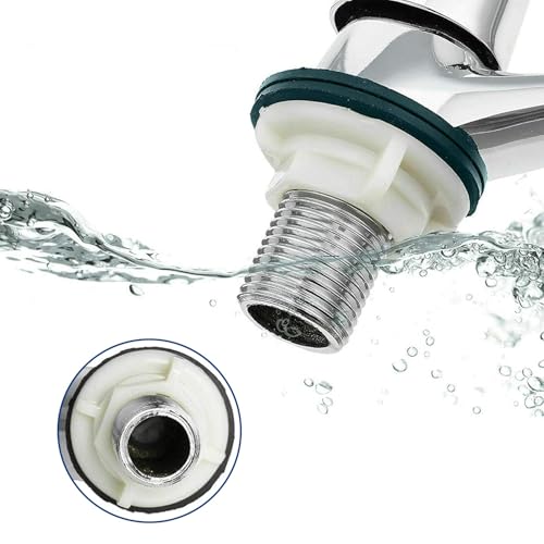 2PCS Hot & Cold Bathroom Basin Taps Chrome Plated Brass Sink Tap Pair with 1/2" BSP Thread, Quarter Turn Lever Handles & Ceramic Disc Valves Deck Mounted Taps for Bathroom & Kitchen Sink