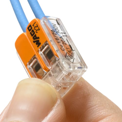 Box of 50 WAGO Connection Terminals 2 Conductors Series 221 - Easy and Safe Installation for All Your Electrical Projects