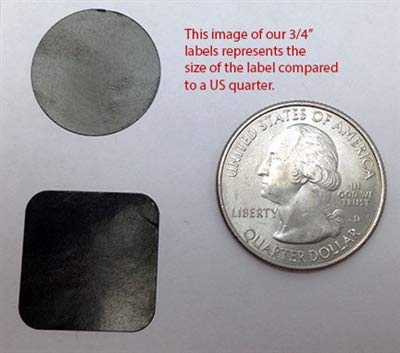 Laminated Black Color Coding Labels for Organizing Inventory 0.75 Inch Round Circle Dots 500 Total Adhesive Stickers On A Roll