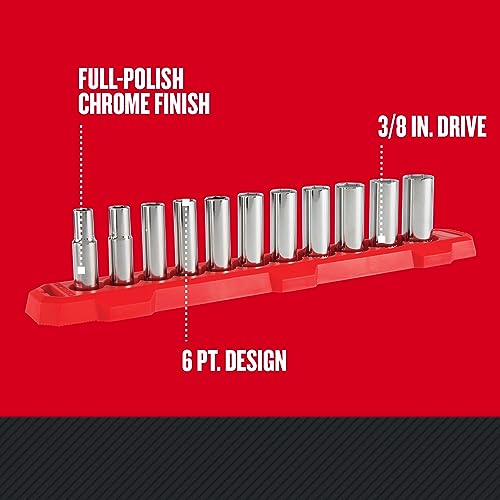 CRAFTSMAN Socket Set, Metric, 3/8" Drive, 6 Pt., 11Piece (CMMT12045) 3/8" in