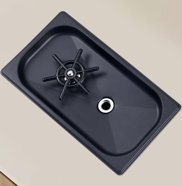 Commercial Black 304 Stainless Steel Cup Washer, High Pressure Under Sink Cup Cleaner with 360° Rotating Nozzle for Bar, Cafe, Restaurant, Home Kitchen, Easy Installation