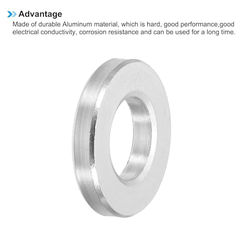 PATIKIL M6 Aluminum Spacers, 24pcs Metal Spacers for 1/4 or M6 Screw Bolts, 1/4" ID x 1/2" ID x 3/32" L Unthreaded Standoff, 6.2x12x2mm