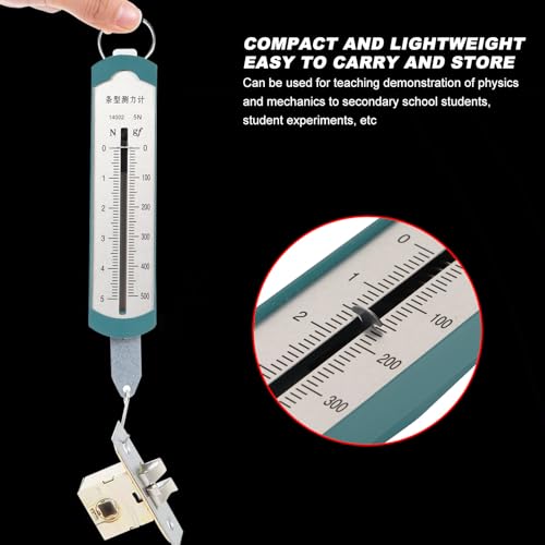 Tissting Dynamometer Pack of 4 5N Newton Meter Spring Rod - Precise Physics Experiment Device with High Resolution for Mechanical Experiments, Portable and Versatile Use in Schools and Education
