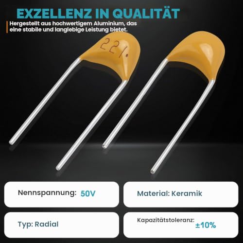 Ceramic Capacitor Set 24 Value 720 Pieces Capacitors Assortment from 10pF to 100nF Monolithic Ceramic Capacitor Kit