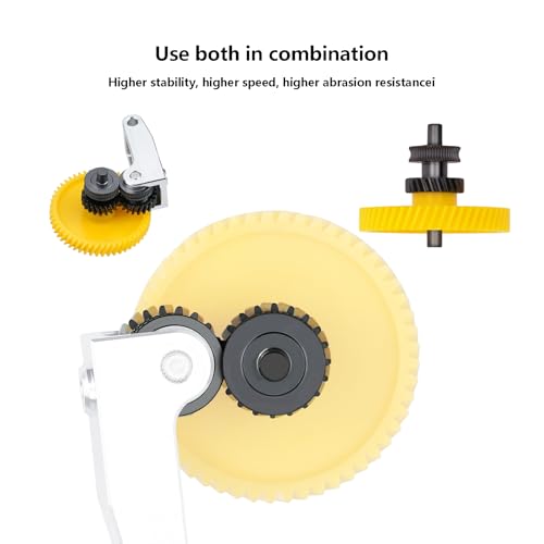 Upgrade Hardened Steel Extruder Gear Assembly for Bambu Lab P1P, P1S, X1C, X1E, Oblique Tooth Nano Coating Hardened Steel Extruder Dual Gears Kit for X1/P1 Series