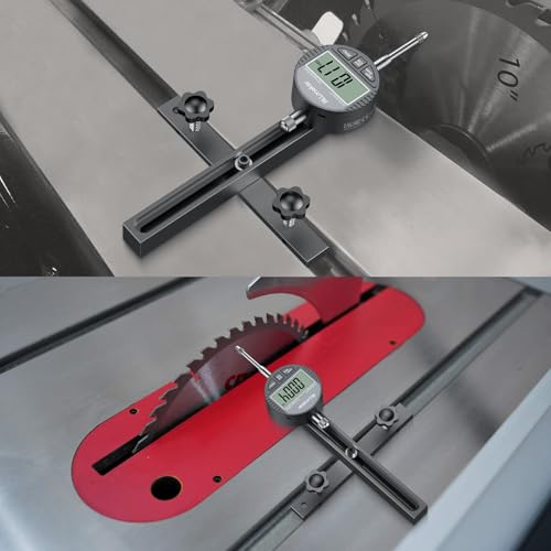 Digital Table Saw Dial Gauge 0-20 mm, Precision Measurement, Anodized Aluminum Rods, High Accuracy, Ideal Alignment and Calibration black 0~1 inch straight through type