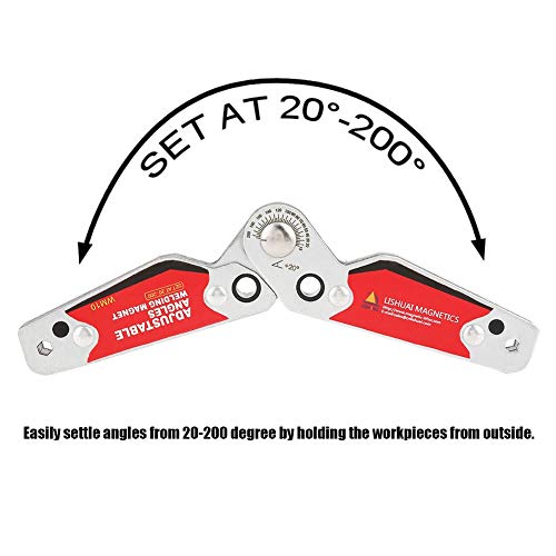 BOROCO Welding Magnet 35kg Pull, Adjustable Magnetic Welding Holder 20°-200° with Scale, Heavy Duty Welder Positioner for Metal Fabrication – Neodymium Hands-Free Tool