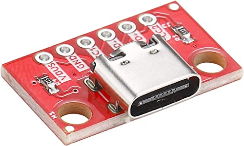PENGLIN 5pcs USB Type C Breakout Board Serial Breakout Socket 6P | 2.54mm PCB converter board 5 x USB C