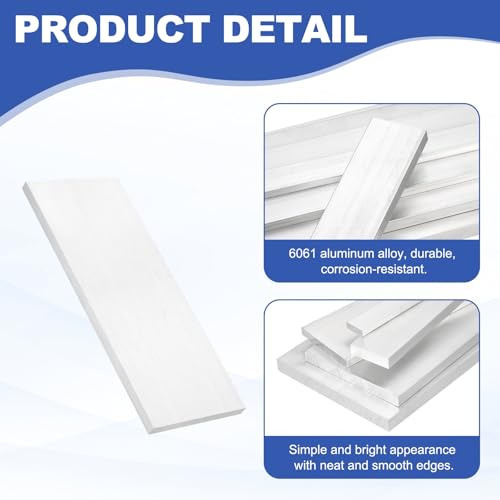 uxcell Square Aluminum Flat Bar, 0.39" Thickness 4" Width 10" Length Square 6061 Aluminum Bar Flat Plate with Gloves 10 x 100 x 254mm T6511 Solid New Mill Stock 0.39" x 4" x 10"/10 x 100 x 254mm 1