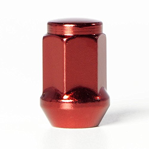 Circuit Performance 12x1.5 Red Closed End Bulge Acorn Lug Nuts Cone Seat Forged Steel (20 Pieces) 20 Lug Nuts