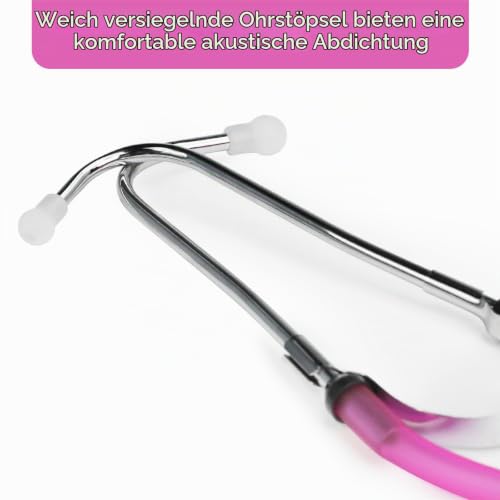 SCIAN Stethoscope Sprague Rappaport for Doctors, Nurses, Medical Students, Multifunctional Cardiology Stethoscope Double Head with Adults, Children and Toddlers, Changing Bell (Pink) pink