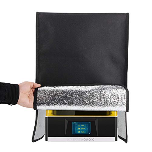 SLA UV DLP LCD 3D Printer Blackout Cover Enclosure Protect Storage Sleeve from Sunlight Dust Dirt Spill Compatible with Saturn/Anycub Photon Mono X/Phroze Sonic 4K/Mighty 4K-12x12x18 inch