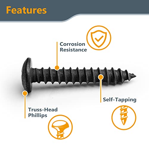 POWERTEC #14 x 1.5 Wood Screws – 100 PCS Zinc-Plated Self-Tapping Flat Head Phillips Screws with Deep Thread for Crafts, Wood, Drywall (QWS1008) (Pack of 2) #14 x 1.5 (100pcs) (Pack of 2)