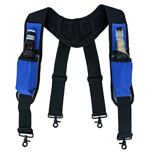 MeloTough Magnetic Suspenders Tool Belt Suspenders with Large Moveable Phone Holder+ Funny Tool Belt Suspender for Men Belt Suspenders Heavy Duty Big and Tall Padded Work Suspenders with Mutil Pockets