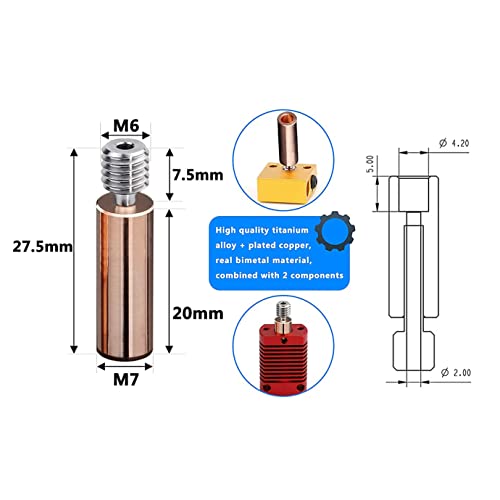 Bimetal Plated Copper Heater Block for CR10 Ender 3 V2 Pro Ender 5 Pro/Plus 3D Printer