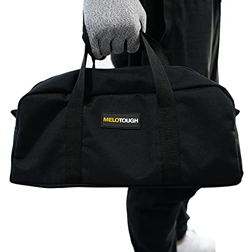 MELOTOUGH Utility Tool Tote Bag Combo Kit + Small Tool Pouch Zipper Bag with Mesh Window and Carabiner Clip