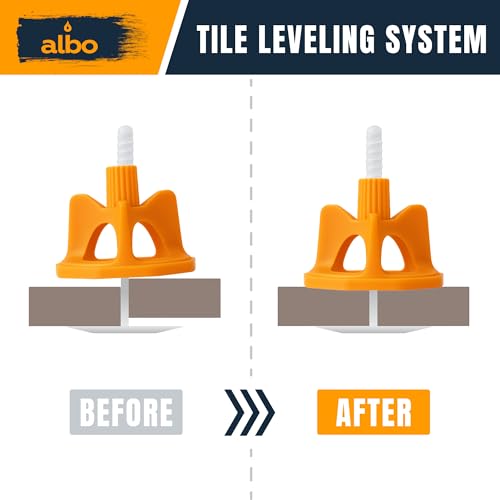 ALBO Tile Leveling System Base Plates 1/8" - 250 PCS - Professional Floor & Wall Spacers, Anti-Lippage Installation Clips for All Tile Formats, Self-Leveling Spacer System nova Spacer 1/8" 250 PCS