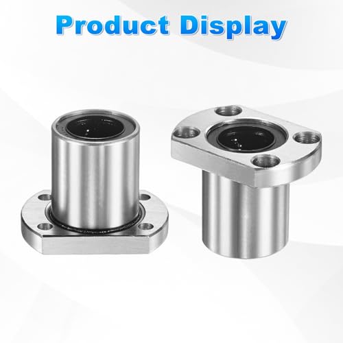 PATIKIL LMH20UU Linear Ball Bearings 20mm Bore Dia 32mm OD 38mm Long 5.5mm Hole, 2Pcs Round Flange Linear Motion Bushing Double Side Rubber Sealed Rod Liner Shaft for Machine 3D Printer 2