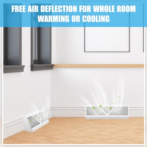 Yaocom 2 Pack Baseboard Register Vent 15 Inch Air Vent Covers, White