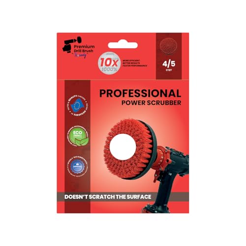 Premium Drill Brush, Stiff 2in1 15cm, Red, Outdoor and Garden