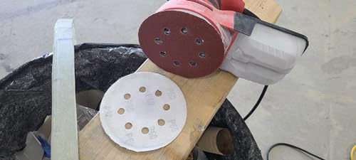 Edward Tools 150 Piece Sanding Discs Set for Orbital Sander - 5” 8 Hole Compatible with Dewalt, Bosch, Black+Decker, and More - 10 Grades - 60,80,100,120,150180, 240,320,400,600 - Round Sandpaper Pads