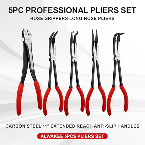 5PC 11" Long Reach Needle Nose Pliers Set