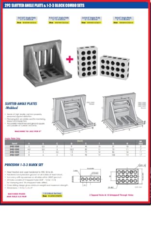 HHIP 9999-0005 3 X 2.5 X 2" Angle Plate & 01-02-2003 Block Set Matched Pair