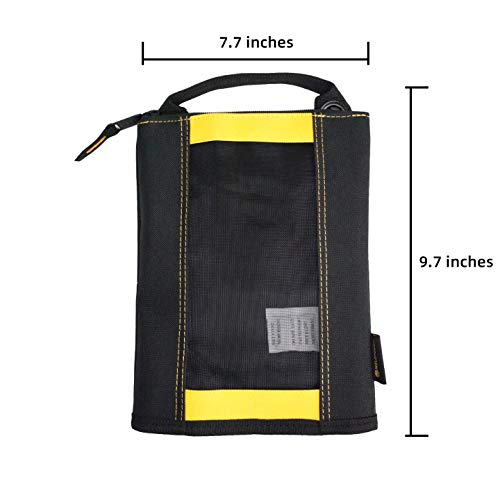 MELOTOUGH 1 PACK Bucket Tool Organizer for Garden Tools Fit 3.5 to 5 Gallon Bucket + 3 PACK Canvas Zipper Tool Pouch Zipper Bag